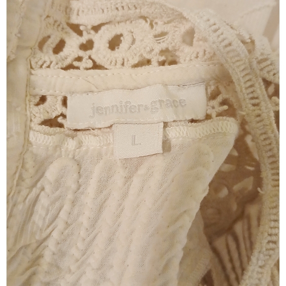 JENNIFER & GRACE Cottagecore Crochet Lace Blouse L - Picture 5 of 5
